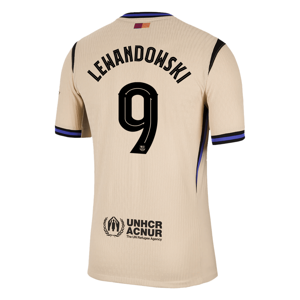 Camiseta de visitante del Barcelona Lewandowski #9 auténtica 2025/26 - Edición UCL