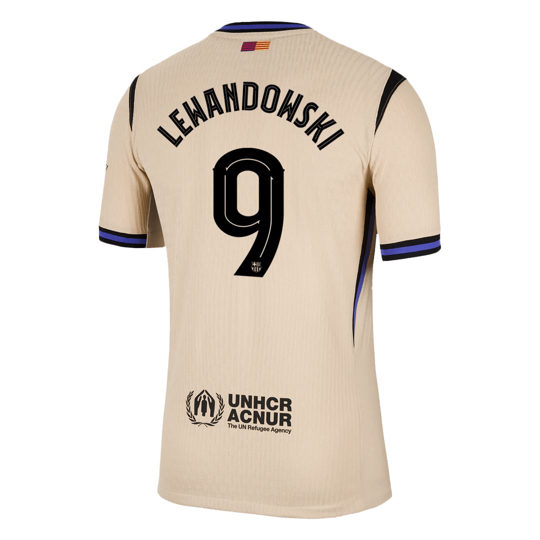Camiseta de visitante del Barcelona Lewandowski #9 auténtica 2025/26 - Edición UCL