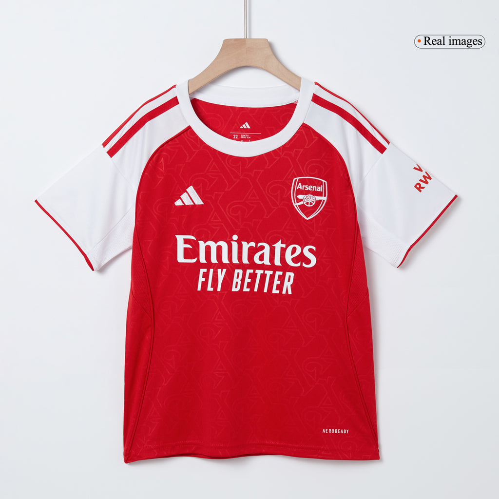 Kid's Arsenal Home Soccer Jersey Kit(Jersey+Shorts) 2025/26 Red