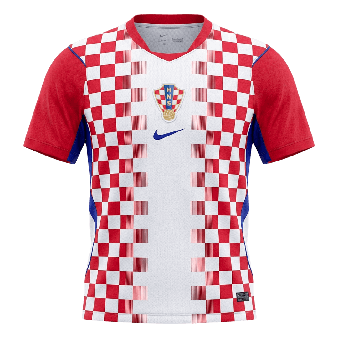 Maillot domicile de la Croatie pour la Coupe du Monde 2026, rouge et blanc