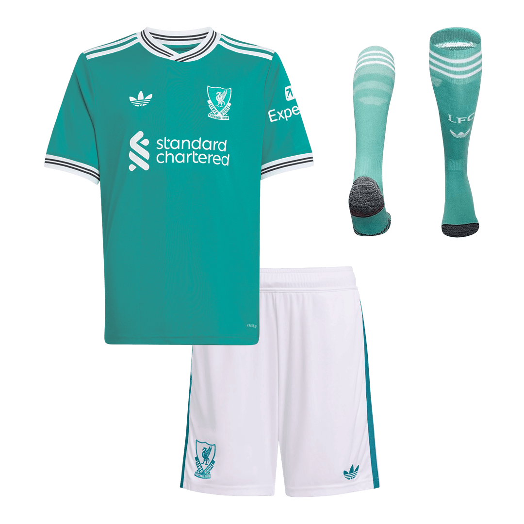 Kid's Liverpool Third Kit(Jersey+Shorts+Socks) 25/26 Green - Football Shirt | SmartJerseys | Official Quality