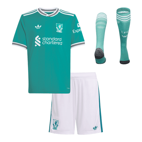Kid's Liverpool Third Kit(Jersey+Shorts+Socks) 25/26 Green - Football Shirt | SmartJerseys | Official Quality
