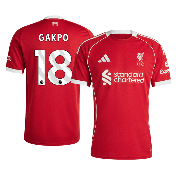 Liverpool GAKPO #18 Home Soccer Jersey 2025/26 - Football Shirt | SmartJerseys | Official Quality