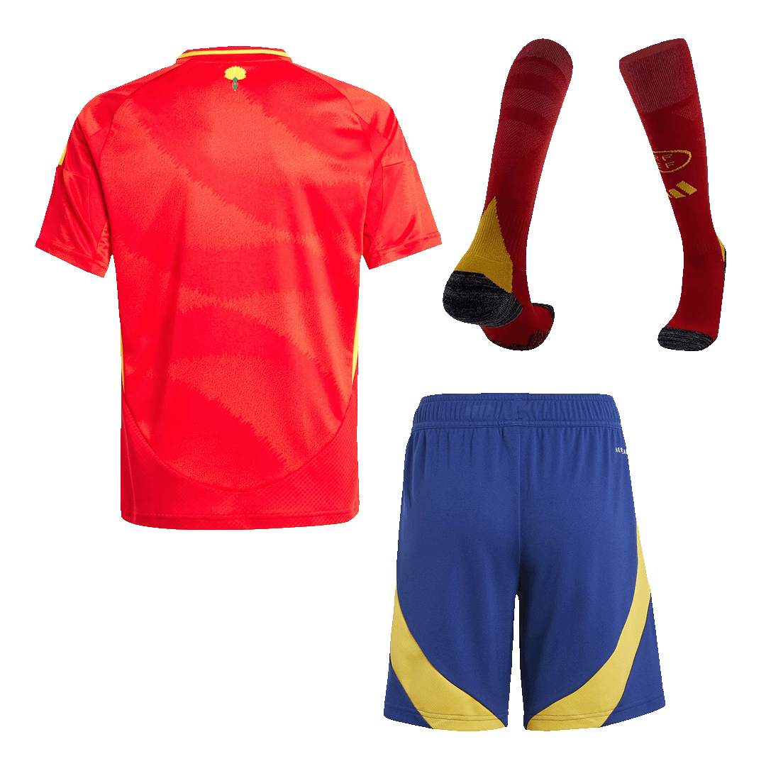 Camiseta local de España para la Eurocopa 2024 para niños (camiseta, pantalón corto y medias)