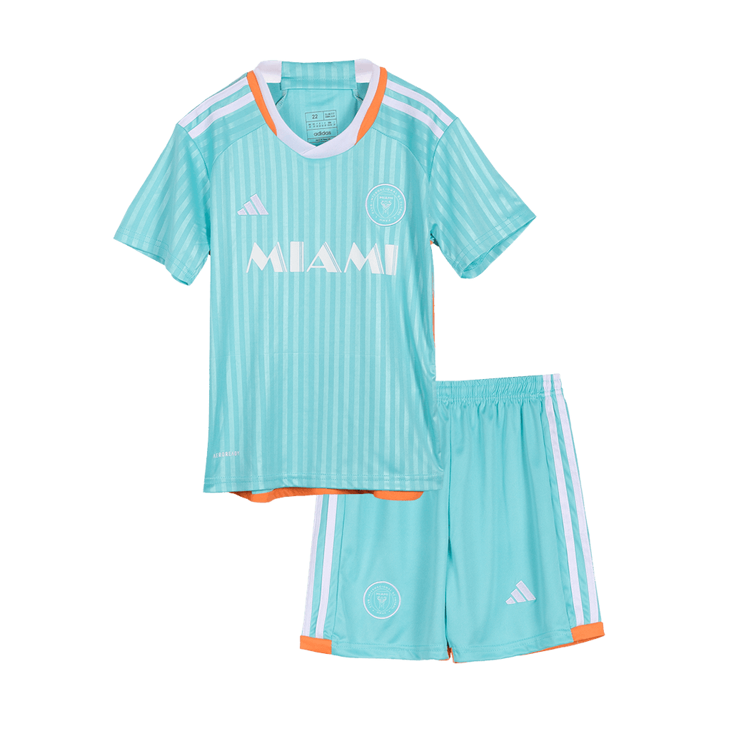 Camiseta de visitante del Inter Miami CF 2024 para niños (camiseta y pantalón corto)