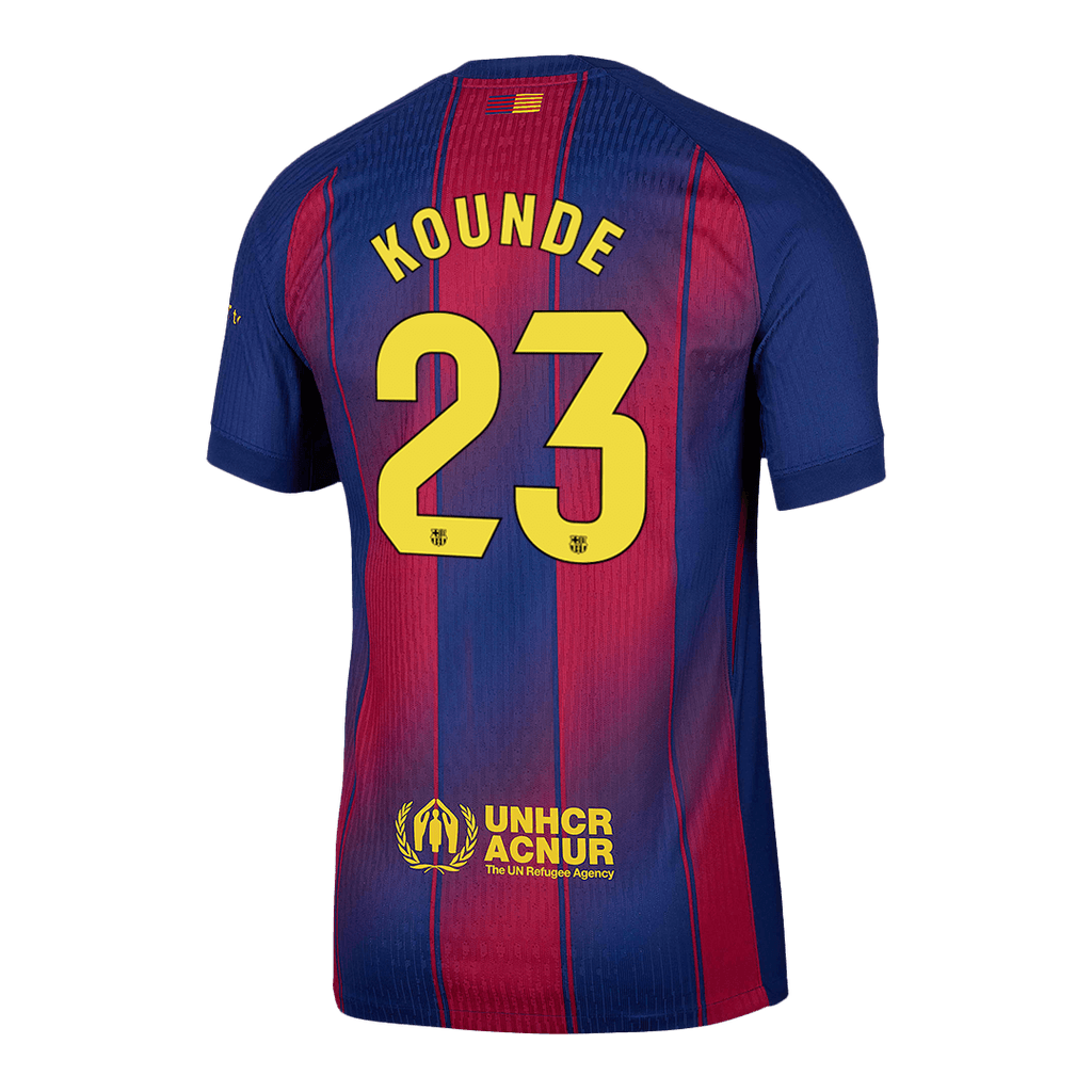KOUNDE #23 Authentic Barcelona Home Soccer Jersey 2025/26 Red&Blue