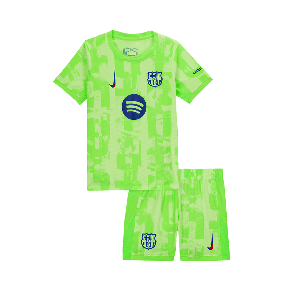 Barcelona Third Away Soccer Jersey Kit 2024/25 Kids(Jersey+Shorts) - UCL (Spotify Logo Without Text) - Football Shirt | SmartJerseys | Official Quality