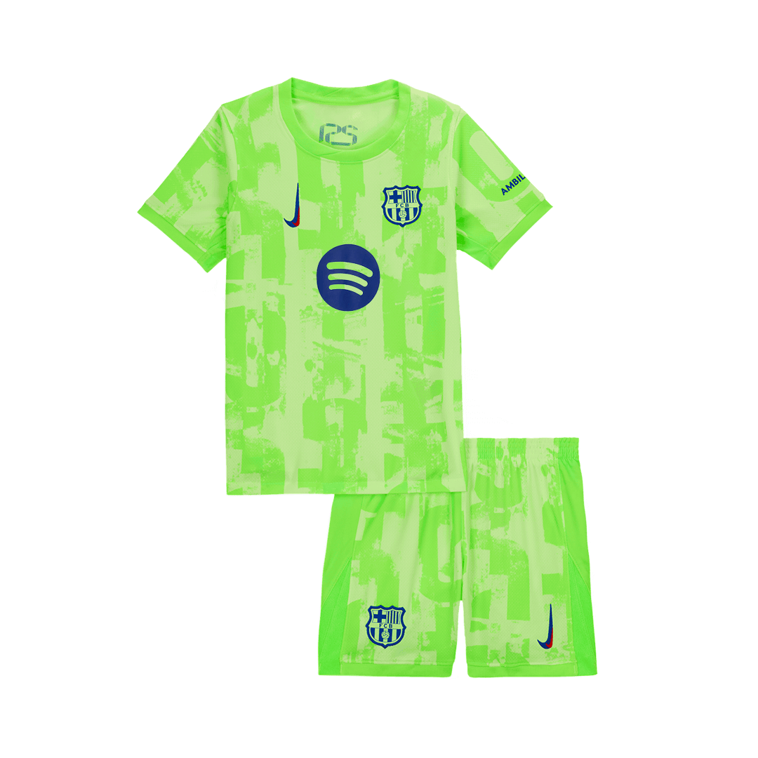 Barcelona Third Away Soccer Jersey Kit 2024/25 Kids(Jersey+Shorts) - UCL (Spotify Logo Without Text) - Football Shirt | SmartJerseys | Official Quality