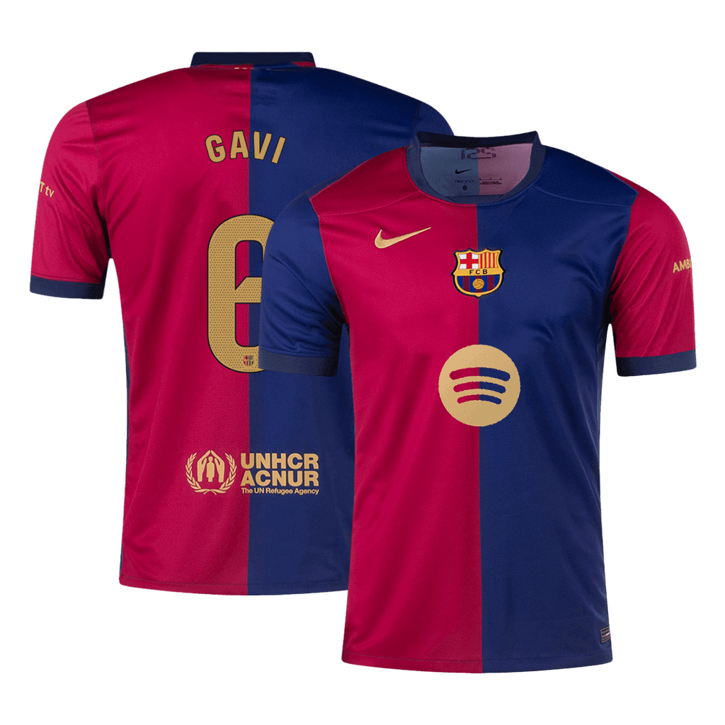Barcelona GAVI #6 Home Jersey 2024/25 - Spotify Logo Without Text - Football Shirt | SmartJerseys | Official Quality