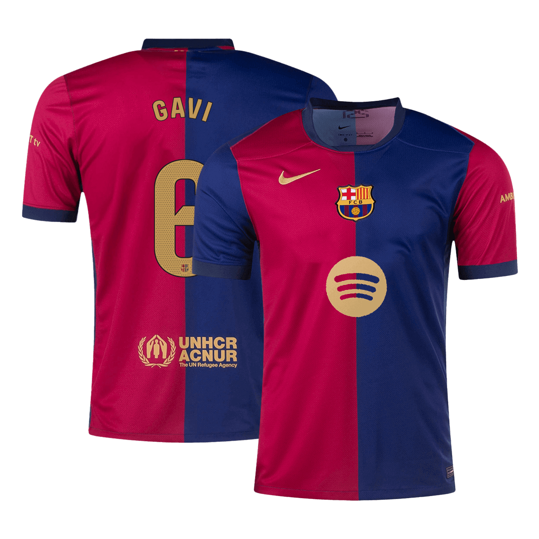 Barcelona GAVI #6 Home Jersey 2024/25 - Spotify Logo Without Text - Football Shirt | SmartJerseys | Official Quality