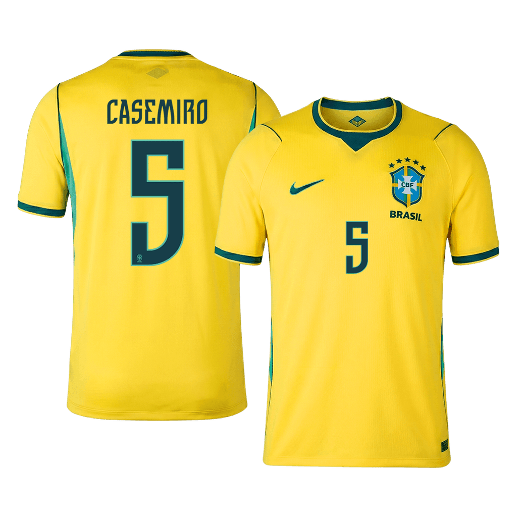 CASEMIRO #5 Brazil Home Soccer Jersey World Cup 2026 Yellow