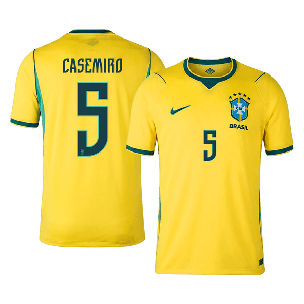 CASEMIRO #5 Brazil Home Soccer Jersey World Cup 2026 Yellow - yellow front view - SmartJerseys