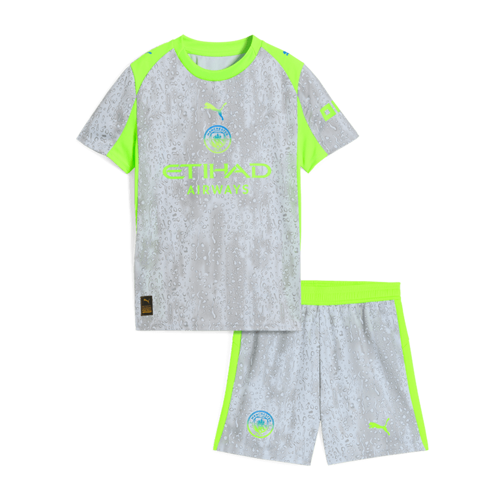 Kid's Manchester City Third Kit 25/26 Gray - Football Shirt | SmartJerseys | Official Quality