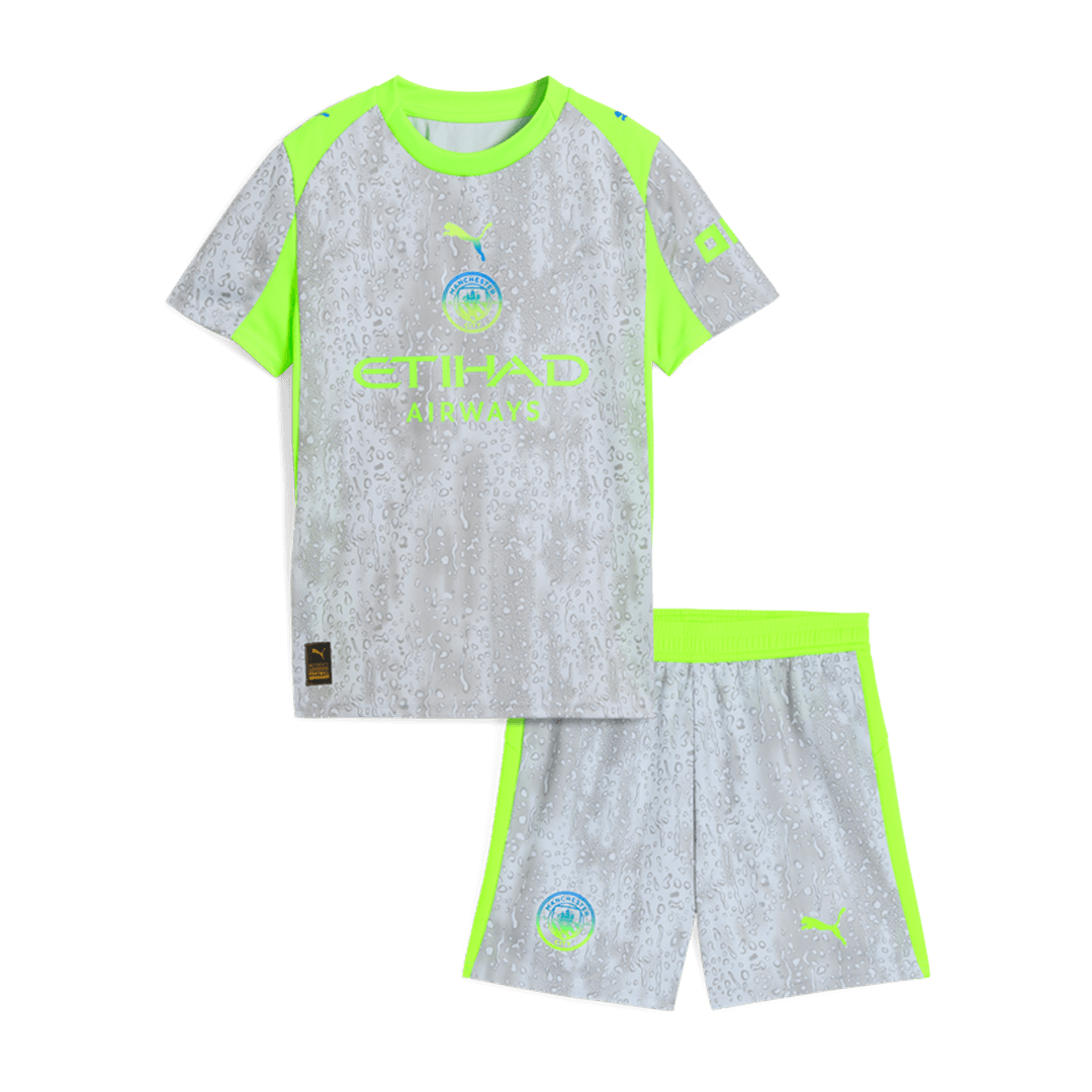 Kid's Manchester City Third Kit 25/26 Gray - Football Shirt | SmartJerseys | Official Quality