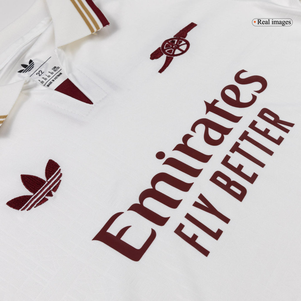 Camiseta de fútbol infantil de visitante del Arsenal (3.ª equipación) 25/26, color blanco