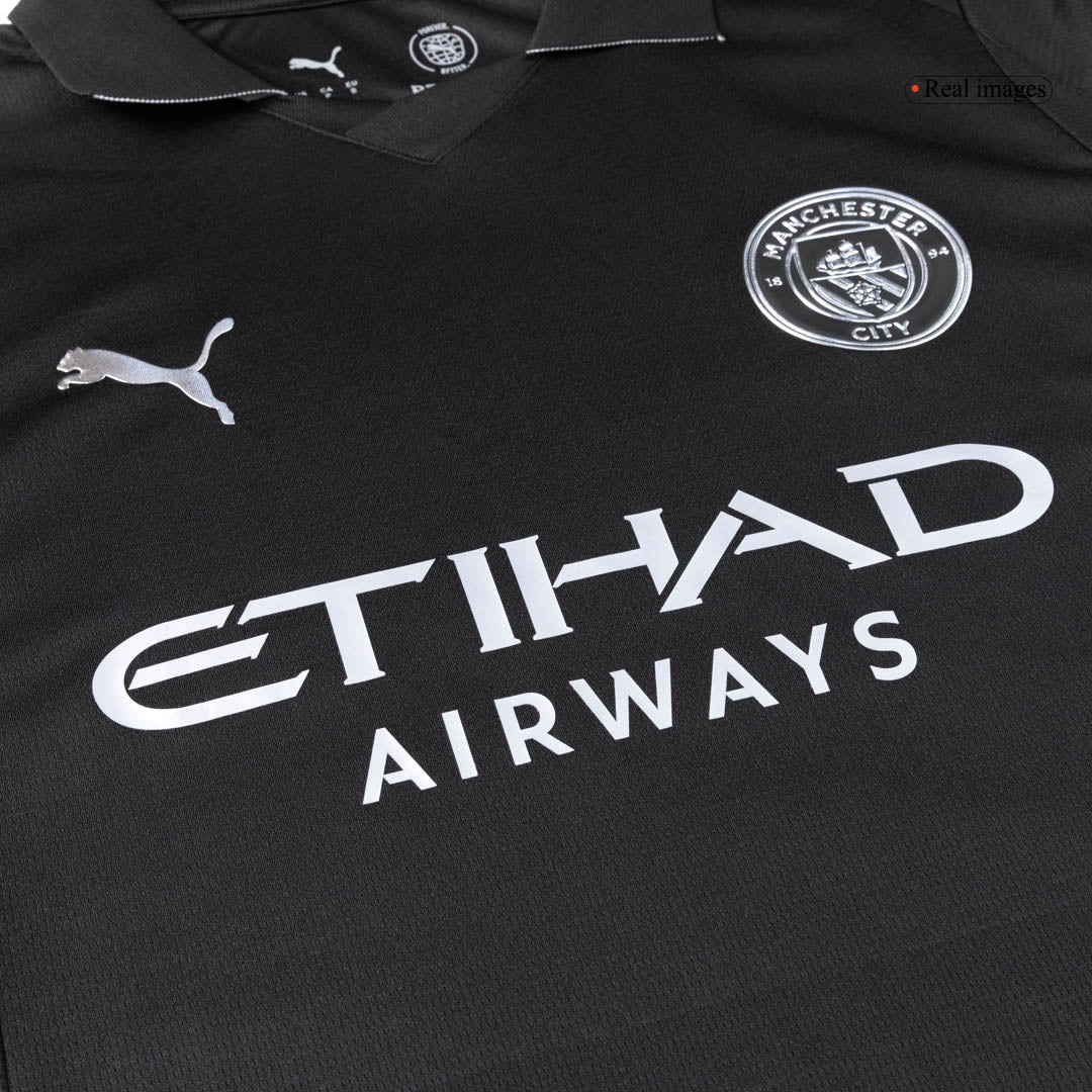 Manchester City Away Soccer Jersey Kit(Jersey+Shorts) 2025/26 Black