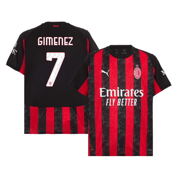GIMENEZ #7 AC Milan Home Soccer Jersey 2025/26 Red&Black - Football Shirt | SmartJerseys | Official Quality