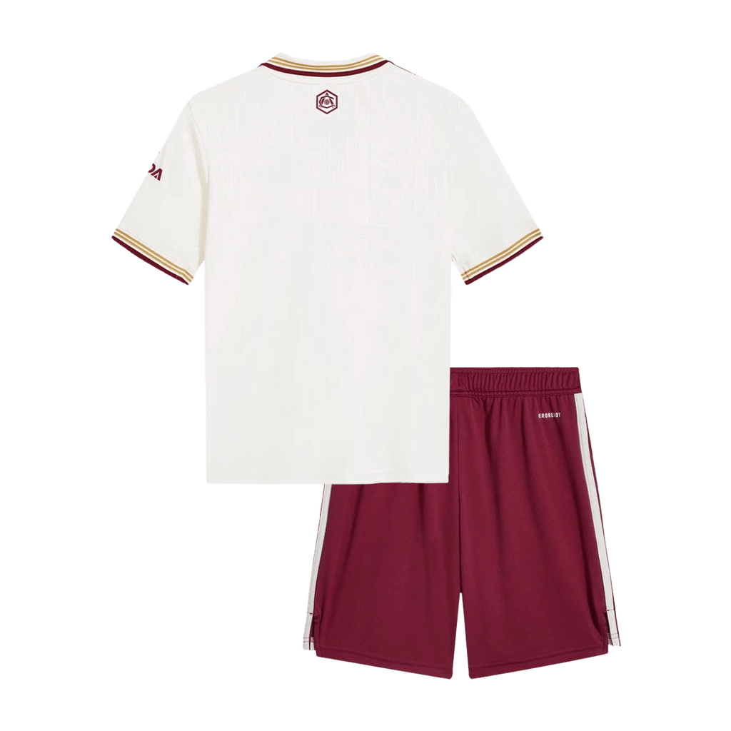Camiseta de fútbol infantil de visitante del Arsenal (3.ª equipación) 25/26, color blanco