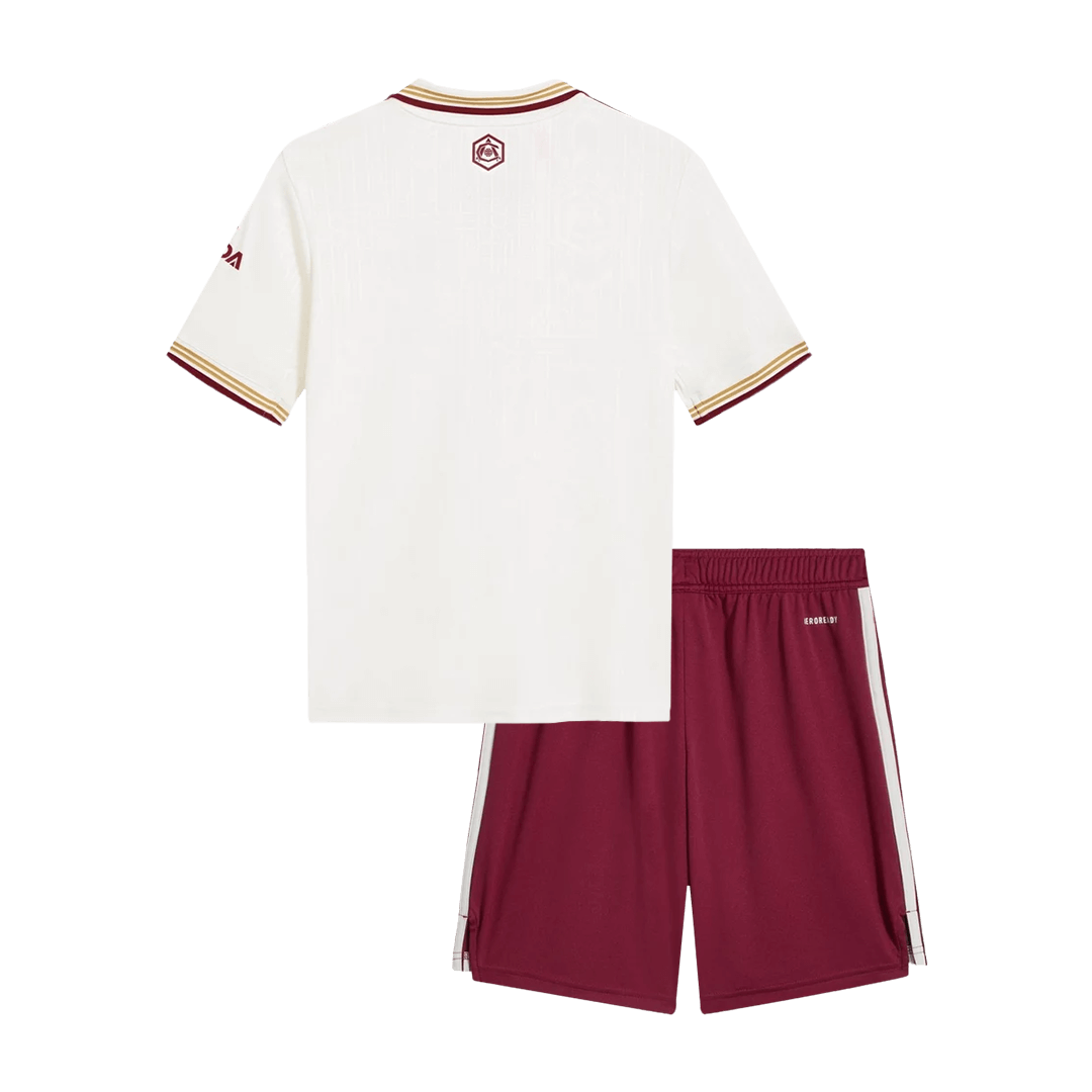 Camiseta de fútbol infantil de visitante del Arsenal (3.ª equipación) 25/26, color blanco