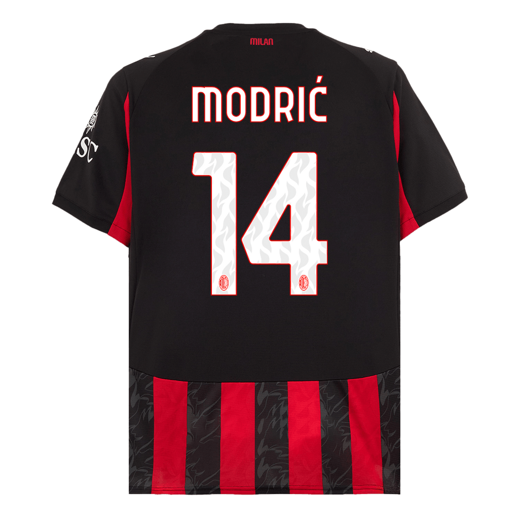 AC Milan MODRIĆ #14 Home Soccer Jersey 2025/26