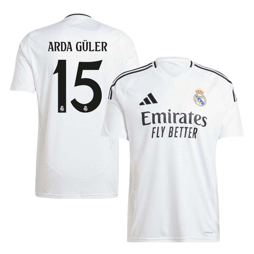 Real Madrid ARDA GÜLER #15 Home Jersey 2024/25 - Football Shirt | SmartJerseys | Official Quality