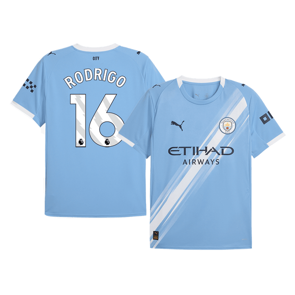 RODRIGO #16 Manchester City Home Soccer Jersey 2025/26 Blue - Football Shirt | SmartJerseys | Official Quality