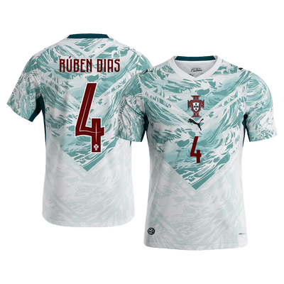 RÚBEN DIAS #4 Portugal Away Soccer Jersey World Cup 2026 White&Green