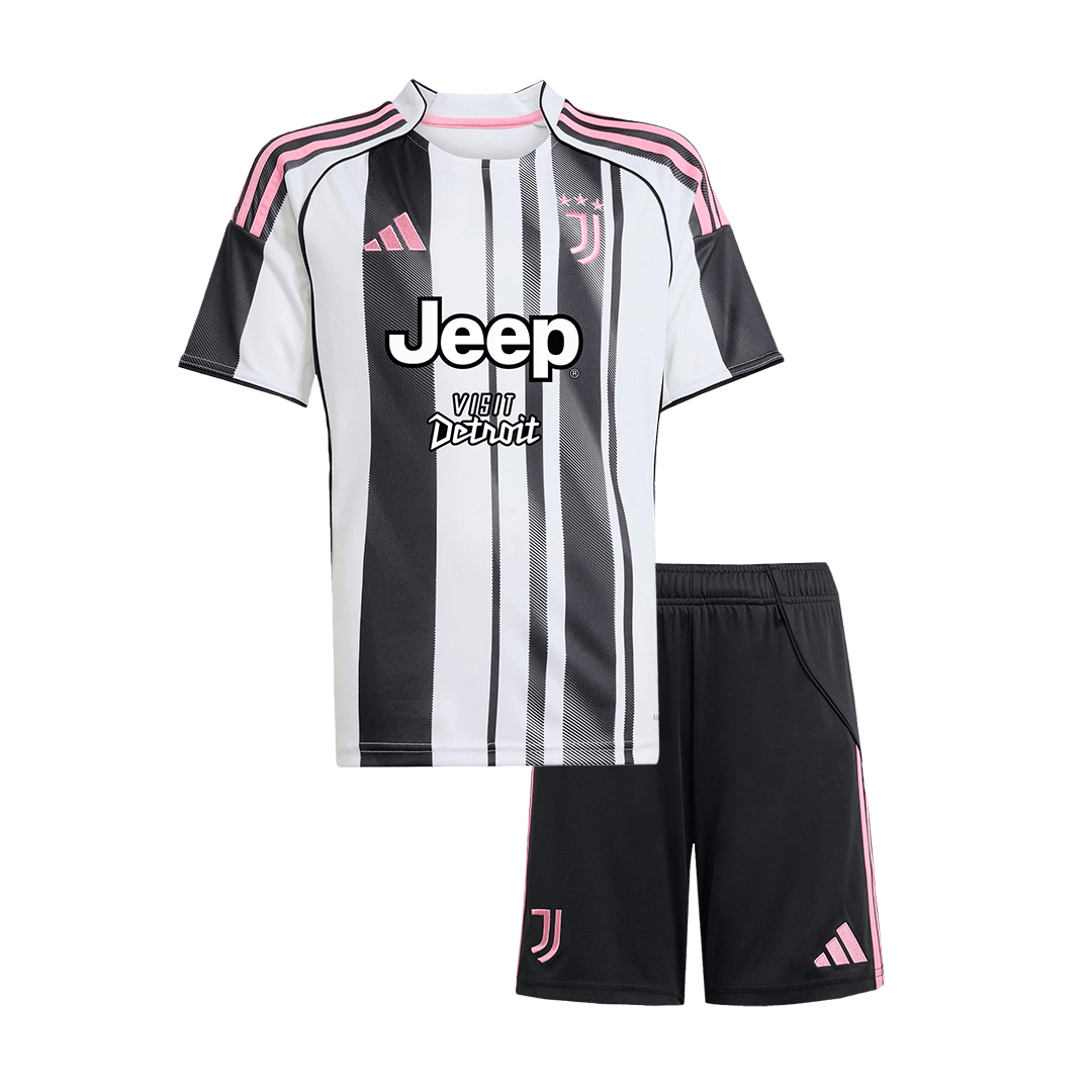 Juventus Home Soccer Jersey Kit 2025/26 Kids(Jersey+Shorts) - Football Shirt | SmartJerseys | Official Quality