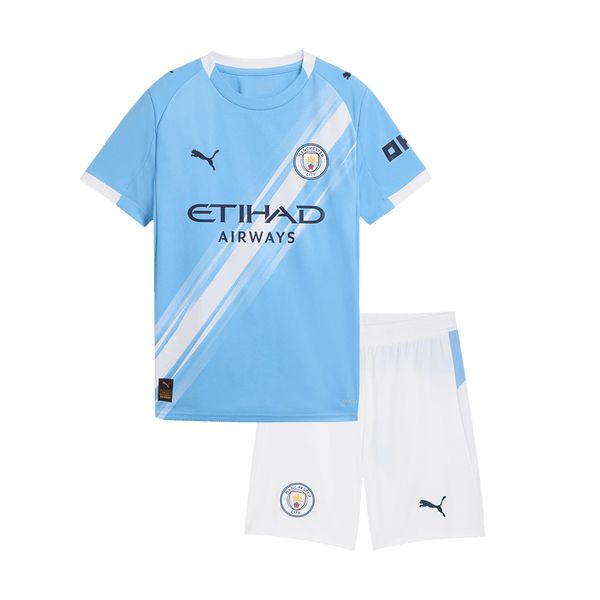 Manchester City Home Soccer Jersey Kit 2025/26 Kids(Jersey+Shorts) - Football Shirt | SmartJerseys | Official Quality