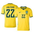 JOÃO PEDRO #22 Brazil Home Soccer Jersey World Cup 2026 Yellow