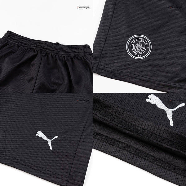 Kid's Manchester City Away Soccer Jersey Kit(Jersey+Shorts+Socks) 2025/26 Black