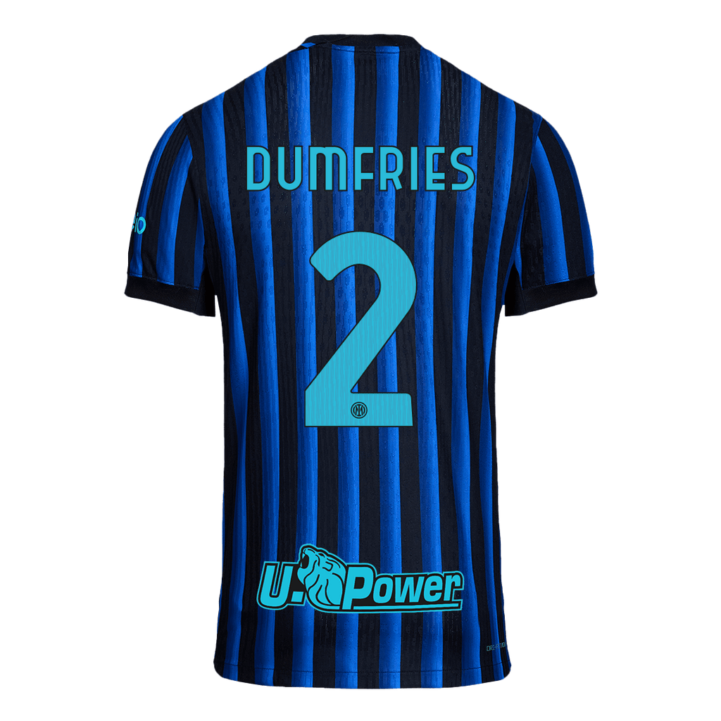 DUMFRIES #2 Maillot domicile authentique de l'Inter Milan 2025/26 Bleu et Noir