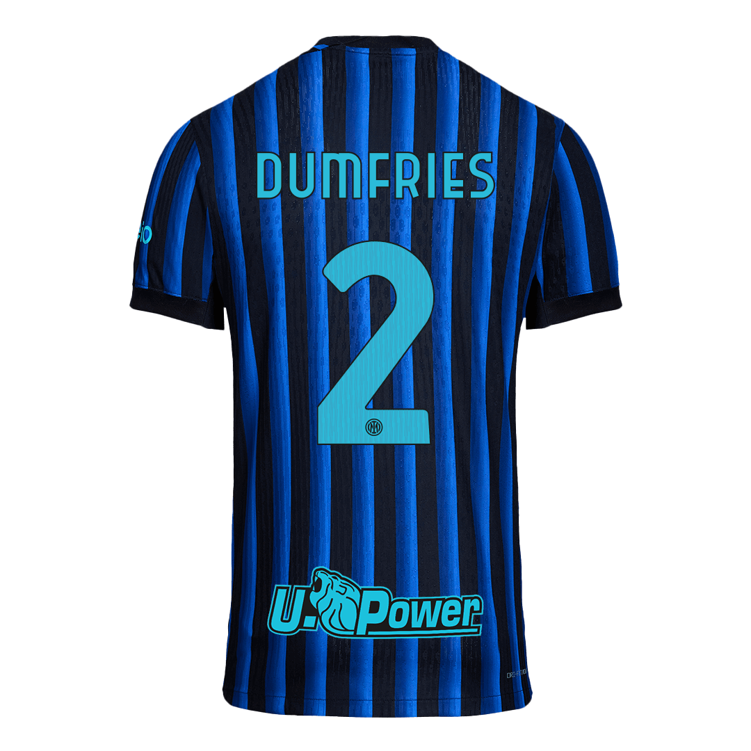 DUMFRIES #2 Maillot domicile authentique de l'Inter Milan 2025/26 Bleu et Noir