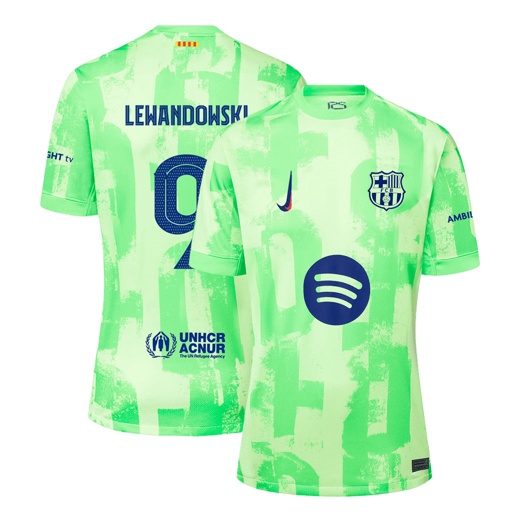 Barcelona LEWANDOWSKI #9 Third Away Jersey 2024/25 - UCL（Spotify Logo Without Text） - Football Shirt | SmartJerseys | Official Quality