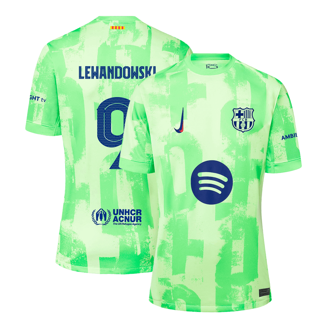 Barcelona LEWANDOWSKI #9 Third Away Jersey 2024/25 - UCL（Spotify Logo Without Text） - Football Shirt | SmartJerseys | Official Quality