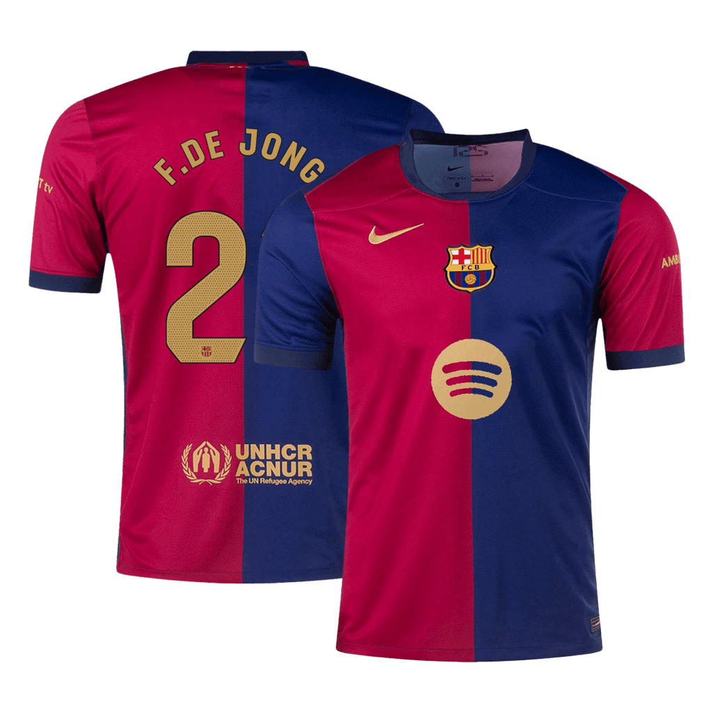 Barcelona F.DE JONG #21 Home Jersey 2024/25 - Spotify Logo Without Text - Football Shirt | SmartJerseys | Official Quality