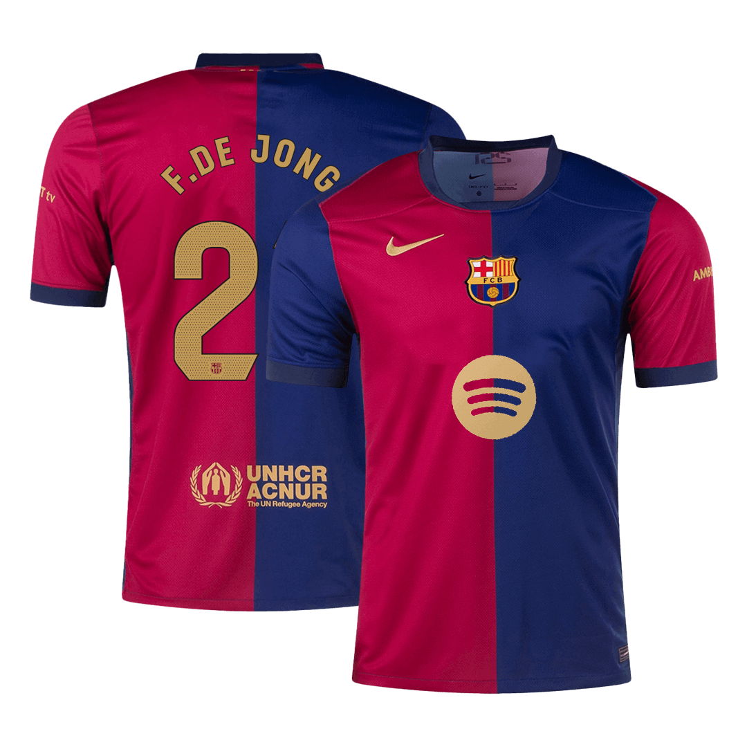 Barcelona F.DE JONG #21 Home Jersey 2024/25 - Spotify Logo Without Text - Football Shirt | SmartJerseys | Official Quality