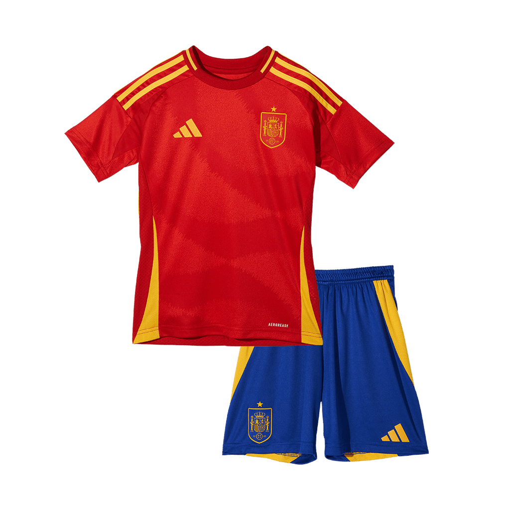 Camiseta local de España para la Eurocopa 2024 para niños (camiseta, pantalón corto y medias)