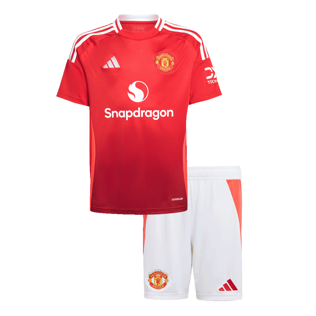 Manchester United Home Jersey Kit 2024/25 Kids(Jersey+Shorts) - Football Shirt | SmartJerseys | Official Quality