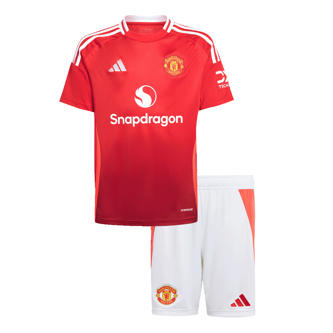 Manchester United Home Jersey Kit 2024/25 Kids(Jersey+Shorts) - Football Shirt | SmartJerseys | Official Quality