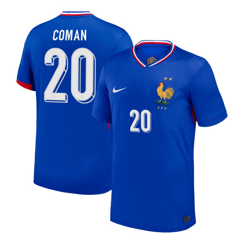 COMAN #20 France Euro Home Soccer Jersey 2024 Blue - Football Shirt | SmartJerseys | Official Quality