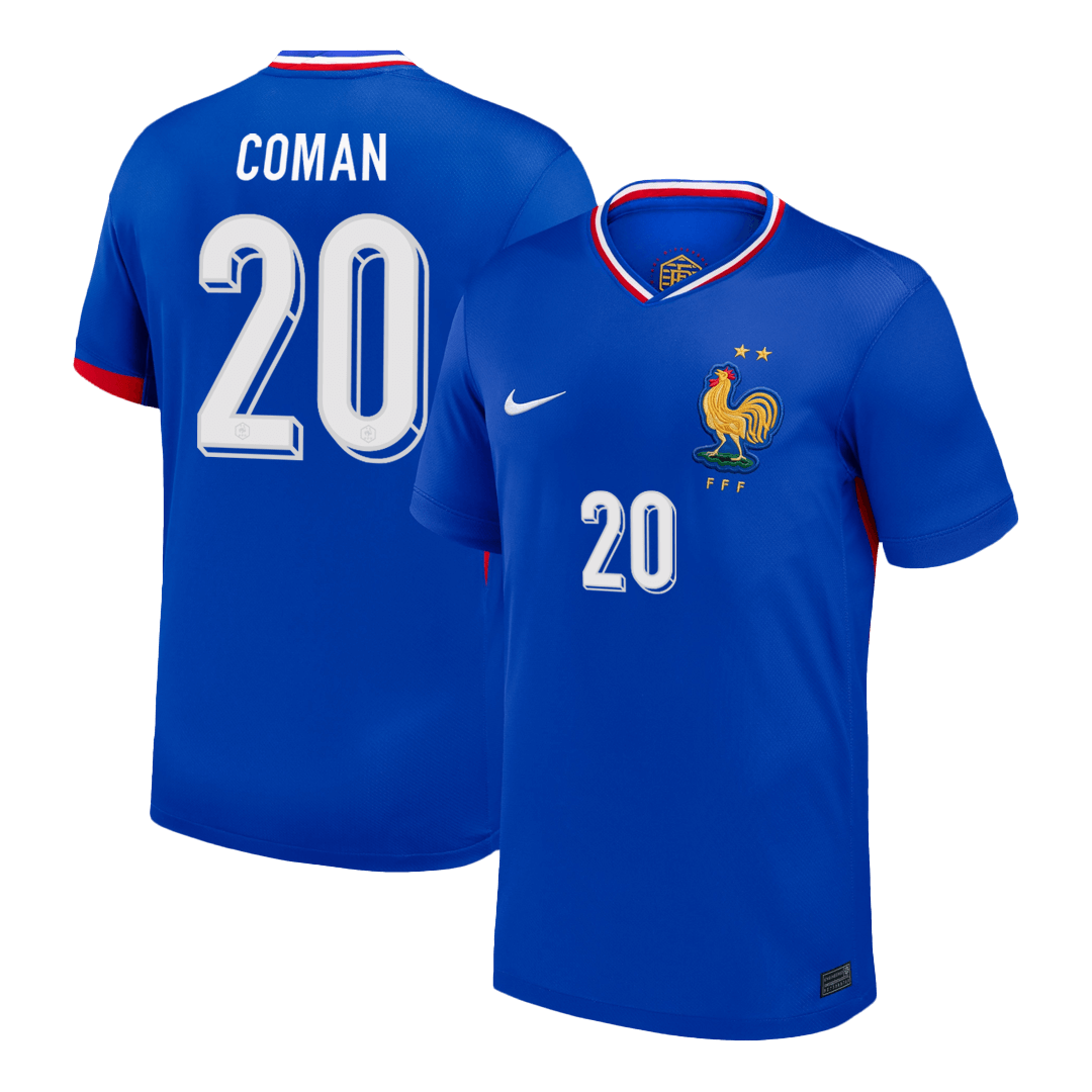 COMAN #20 France Euro Home Soccer Jersey 2024 Blue - Football Shirt | SmartJerseys | Official Quality