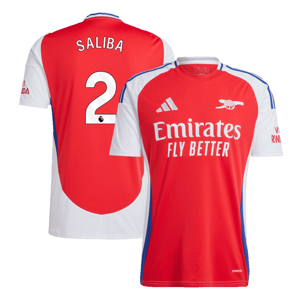 Arsenal SALIBA #2 Home Jersey 2024/25 - Football Shirt | SmartJerseys | Official Quality
