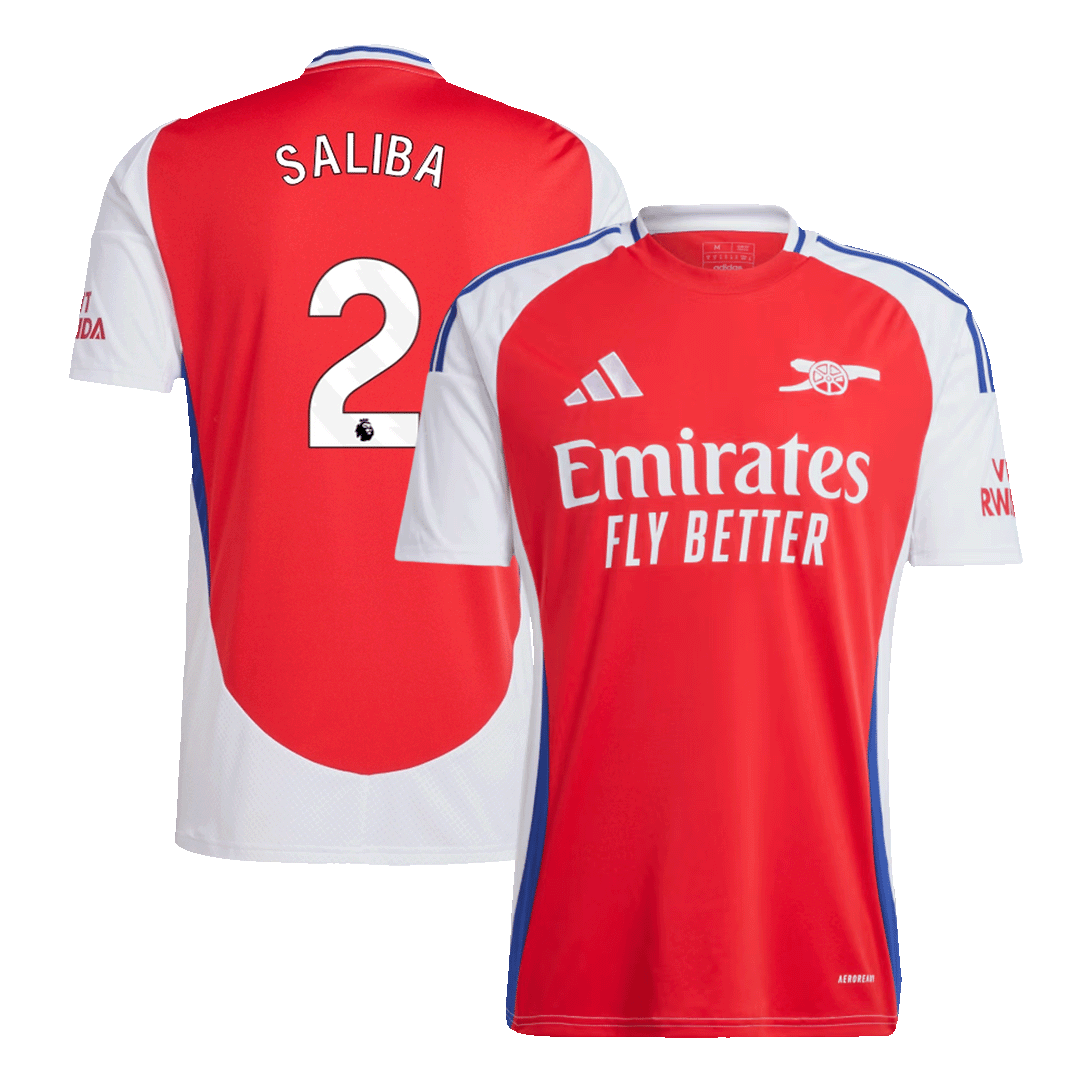 Arsenal SALIBA #2 Home Jersey 2024/25 - Football Shirt | SmartJerseys | Official Quality