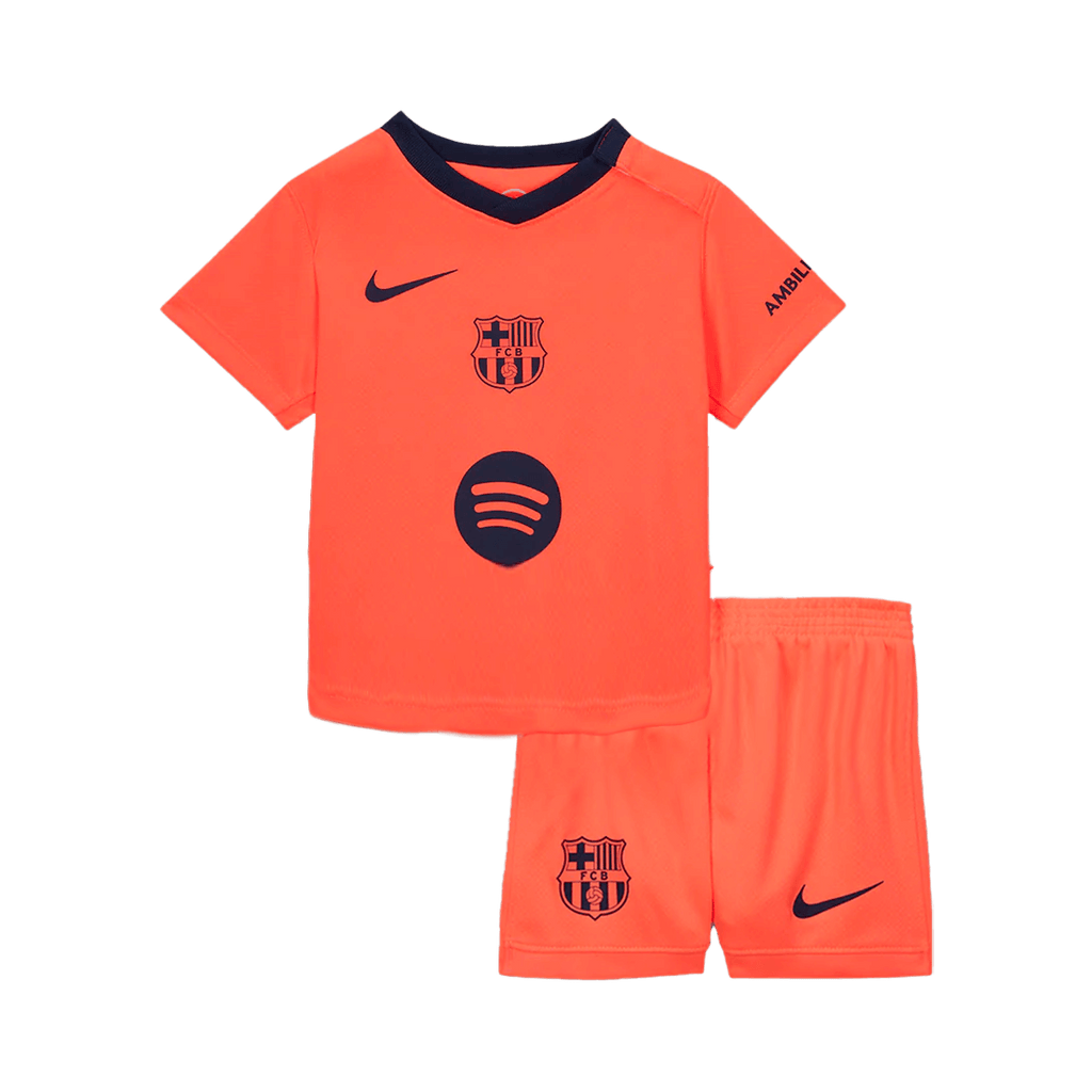 Kid's Barcelona Third Away Soccer Jersey Kit 25/26 Orange - Football Shirt | SmartJerseys | Official Quality