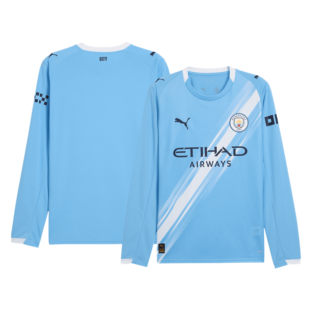 Manchester City Long Sleeve Home Soccer Jersey 2025/26