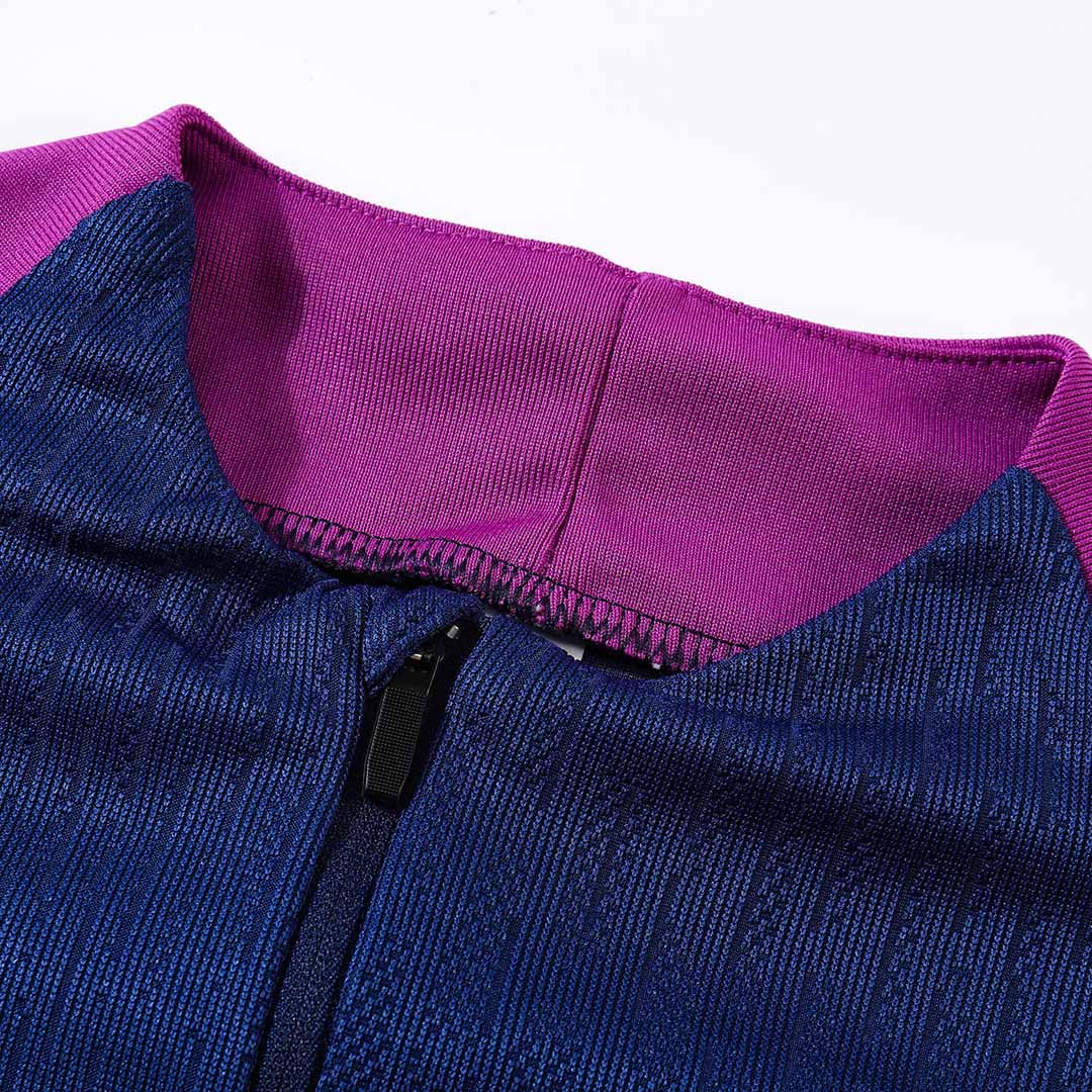 Conjunto de sudadera con cremallera del Barcelona para niños (camiseta y pantalón) 25/26 Azul Marino
