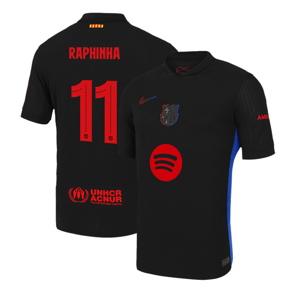 Barcelona RAPHINHA #11 Away Soccer Jersey Authentic 2024/25 - UCL Edition (Spotify Logo Without Text) - Football Shirt | SmartJerseys | Official Quality