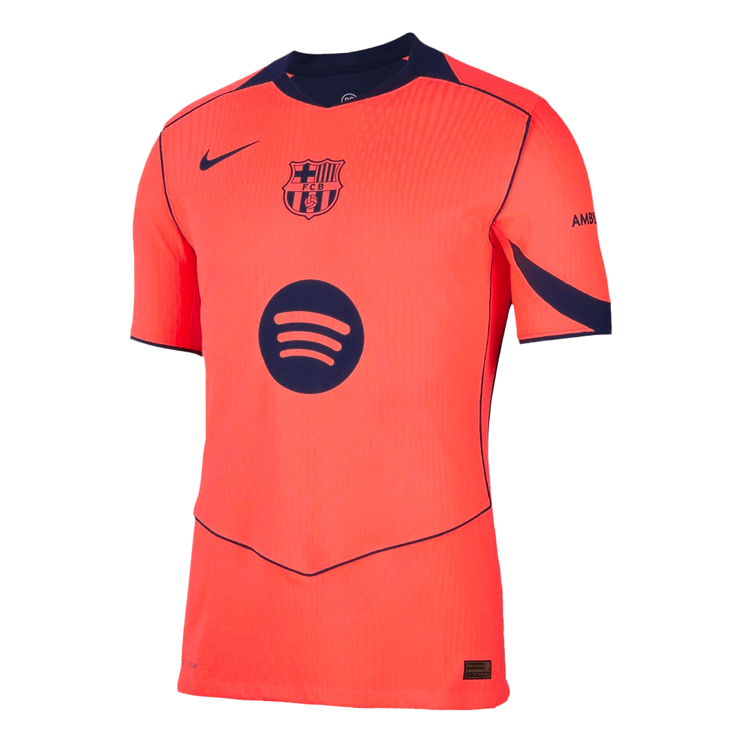 Camiseta de fútbol de visitante auténtica del Barcelona 25/26, RASHFORD #14, color naranja - UCL