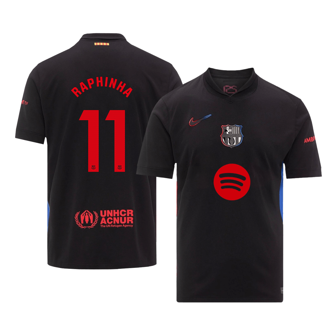 Barcelona RAPHINHA #11 Away Jersey 2024/25 -（Spotify Logo Without Text） - Football Shirt | SmartJerseys | Official Quality